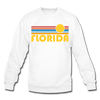 Florida Sweatshirt - Retro Sunrise Florida Crewneck Sweatshirt - white