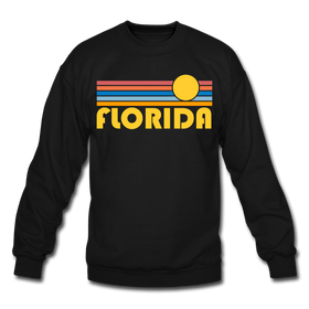 Florida Sweatshirt - Retro Sunrise Florida Crewneck Sweatshirt - black