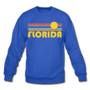 Florida Sweatshirt - Retro Sunrise Florida Crewneck Sweatshirt - royal blue