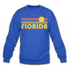 Florida Sweatshirt - Retro Sunrise Florida Crewneck Sweatshirt - royal blue