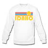 Idaho Sweatshirt - Retro Sunrise Idaho Crewneck Sweatshirt - white
