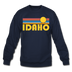 Idaho Sweatshirt - Retro Sunrise Idaho Crewneck Sweatshirt - navy