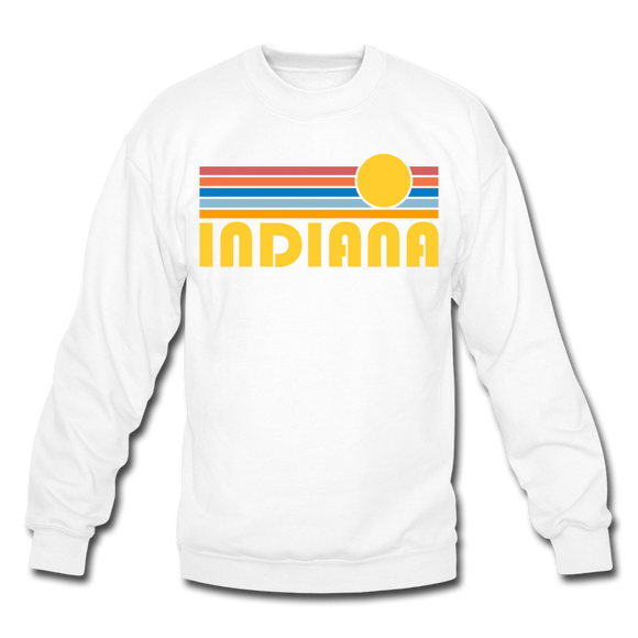 Indiana Sweatshirt - Retro Sunrise Indiana Crewneck Sweatshirt - white