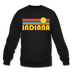 Indiana Sweatshirt - Retro Sunrise Indiana Crewneck Sweatshirt - black