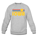 Iowa Sweatshirt - Retro Sunrise Iowa Crewneck Sweatshirt - heather gray