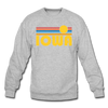 Iowa Sweatshirt - Retro Sunrise Iowa Crewneck Sweatshirt - heather gray
