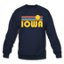 Iowa Sweatshirt - Retro Sunrise Iowa Crewneck Sweatshirt - navy