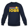 Iowa Sweatshirt - Retro Sunrise Iowa Crewneck Sweatshirt - navy