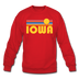 Iowa Sweatshirt - Retro Sunrise Iowa Crewneck Sweatshirt - red