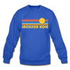 Jackson Hole, Wyoming Sweatshirt - Retro Sunrise Jackson Hole Crewneck Sweatshirt - royal blue