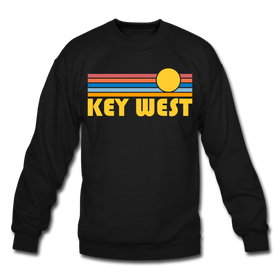 Key West, Florida Sweatshirt - Retro Sunrise Key West Crewneck Sweatshirt - black