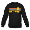 Key West, Florida Sweatshirt - Retro Sunrise Key West Crewneck Sweatshirt - black