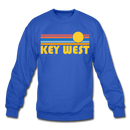 Key West, Florida Sweatshirt - Retro Sunrise Key West Crewneck Sweatshirt - royal blue