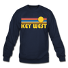 Key West, Florida Sweatshirt - Retro Sunrise Key West Crewneck Sweatshirt - navy