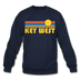 Key West, Florida Sweatshirt - Retro Sunrise Key West Crewneck Sweatshirt - navy