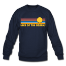 Lake of the Ozarks, Missouri Sweatshirt - Retro Sunrise Lake of the Ozarks Crewneck Sweatshirt - navy