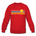 Lake of the Ozarks, Missouri Sweatshirt - Retro Sunrise Lake of the Ozarks Crewneck Sweatshirt - red