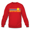 Lake of the Ozarks, Missouri Sweatshirt - Retro Sunrise Lake of the Ozarks Crewneck Sweatshirt - red