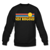 Los Angeles, California Sweatshirt - Retro Sunrise Los Angeles Crewneck Sweatshirt - black