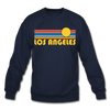 Los Angeles, California Sweatshirt - Retro Sunrise Los Angeles Crewneck Sweatshirt - navy
