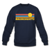 Massachusetts Sweatshirt - Retro Sunrise Massachusetts Crewneck Sweatshirt - navy