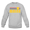 Maine Sweatshirt - Retro Sunrise Maine Crewneck Sweatshirt - heather gray