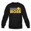 Moab, Utah Sweatshirt - Retro Sunrise Moab Crewneck Sweatshirt - black