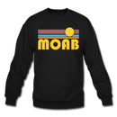 Moab, Utah Sweatshirt - Retro Sunrise Moab Crewneck Sweatshirt - black