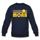 Moab, Utah Sweatshirt - Retro Sunrise Moab Crewneck Sweatshirt - navy