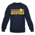 Montana Sweatshirt - Retro Sunrise Montana Crewneck Sweatshirt - navy