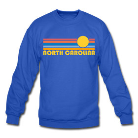 North Carolina Sweatshirt - Retro Sunrise North Carolina Crewneck Sweatshirt - royal blue