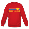 North Carolina Sweatshirt - Retro Sunrise North Carolina Crewneck Sweatshirt - red