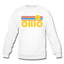 Ohio Sweatshirt - Retro Sunrise Ohio Crewneck Sweatshirt - white