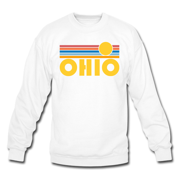 Ohio Sweatshirt - Retro Sunrise Ohio Crewneck Sweatshirt - white