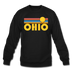 Ohio Sweatshirt - Retro Sunrise Ohio Crewneck Sweatshirt - black