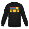 Ohio Sweatshirt - Retro Sunrise Ohio Crewneck Sweatshirt - black