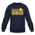 Ohio Sweatshirt - Retro Sunrise Ohio Crewneck Sweatshirt - navy