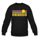 Orlando, Florida Sweatshirt - Retro Sunrise Orlando Crewneck Sweatshirt - black