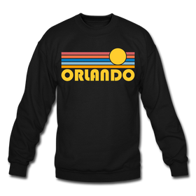 Orlando, Florida Sweatshirt - Retro Sunrise Orlando Crewneck Sweatshirt - black