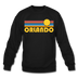 Orlando, Florida Sweatshirt - Retro Sunrise Orlando Crewneck Sweatshirt - black