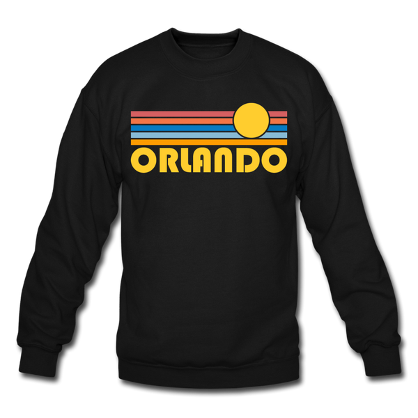 Orlando, Florida Sweatshirt - Retro Sunrise Orlando Crewneck Sweatshirt - black