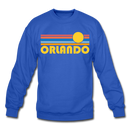Orlando, Florida Sweatshirt - Retro Sunrise Orlando Crewneck Sweatshirt - royal blue