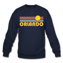 Orlando, Florida Sweatshirt - Retro Sunrise Orlando Crewneck Sweatshirt - navy