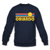 Orlando, Florida Sweatshirt - Retro Sunrise Orlando Crewneck Sweatshirt - navy