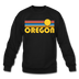 Oregon Sweatshirt - Retro Sunrise Oregon Crewneck Sweatshirt - black