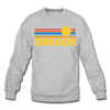 Oregon Sweatshirt - Retro Sunrise Oregon Crewneck Sweatshirt - heather gray