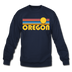 Oregon Sweatshirt - Retro Sunrise Oregon Crewneck Sweatshirt - navy