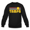 Tampa, Florida Sweatshirt - Retro Sunrise Tampa Crewneck Sweatshirt - black