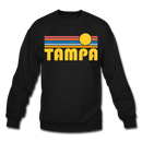 Tampa, Florida Sweatshirt - Retro Sunrise Tampa Crewneck Sweatshirt - black
