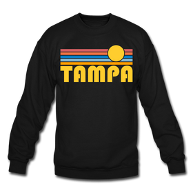 Tampa, Florida Sweatshirt - Retro Sunrise Tampa Crewneck Sweatshirt - black